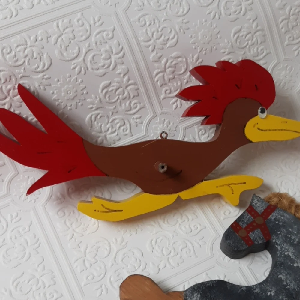 Wooden handmade Wall hangings Horse And Roadrunner Nursery Kids Playroom School